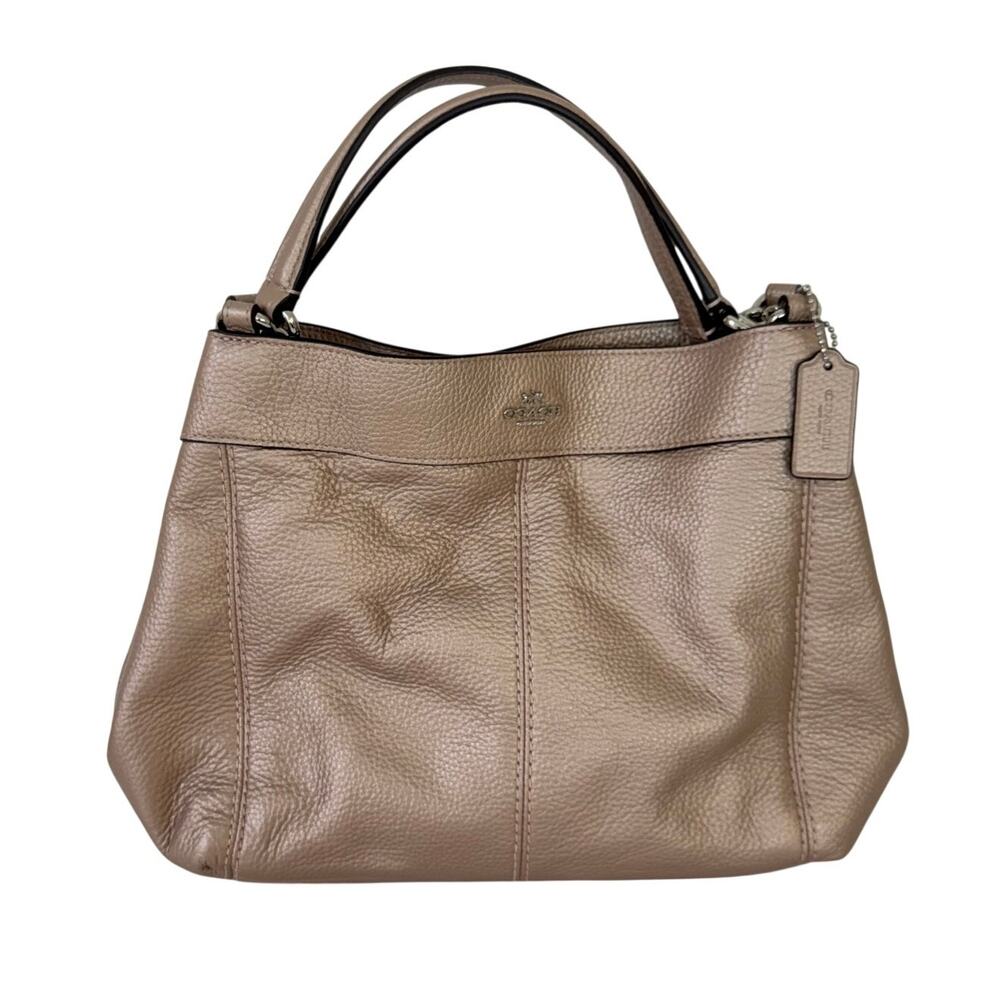 Coach Small Lexy Shoulder Bag Refined Pebble Leather in Rose Gold F29174